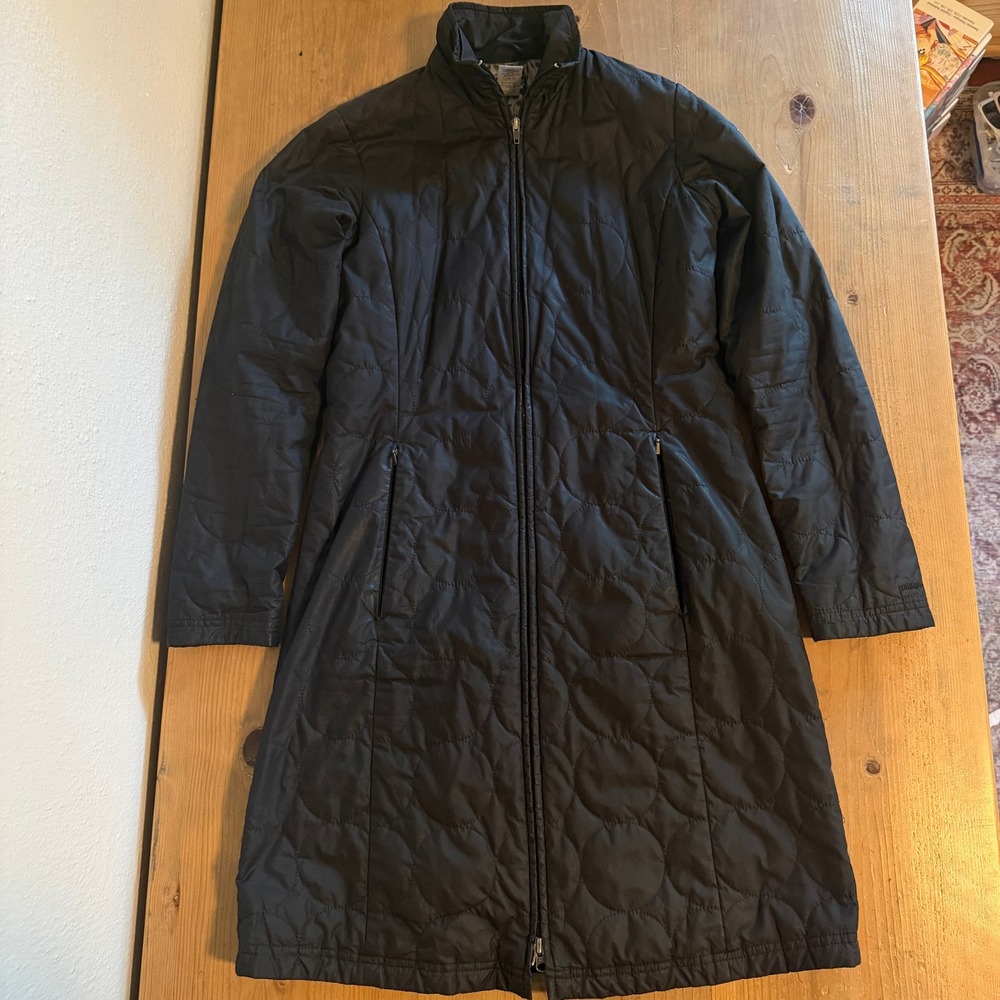 Patagonia Mor Coat Quilted Insulated Full Length Jacket Black Lining XS 28496 - Picture 11 of 11